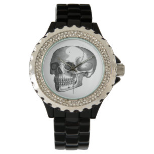 Reloj De Pulsera Viñeta negra Diamante de imitación para mujeres 