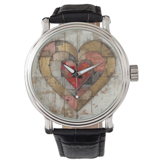 Reloj De Pulsera Vintage Abstract Hearts - eWatch Watch (Anverso)