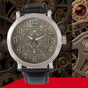 Reloj De Pulsera Vintage Astrológico Watch, Steampunk, diamantes