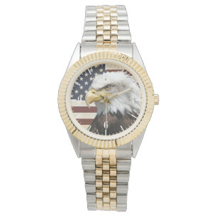 Reloj De Pulsera Vintage bandera de los Estados Unidos con águila 