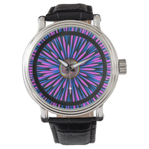 Reloj De Pulsera Vintage Black Leather Strap Watch para hombres - C