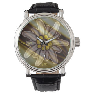 Reloj De Pulsera Vintage Black Watch edelweiss EN ORO WE TRUST