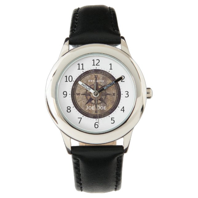 Reloj De Pulsera Vintage Brown Compass (Anverso)