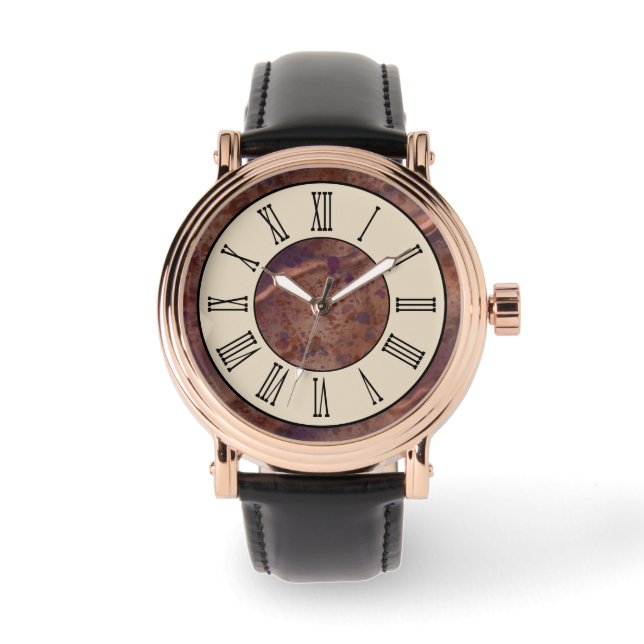 Reloj De Pulsera Vintage Brown Marble Pattern Watch (Anverso)