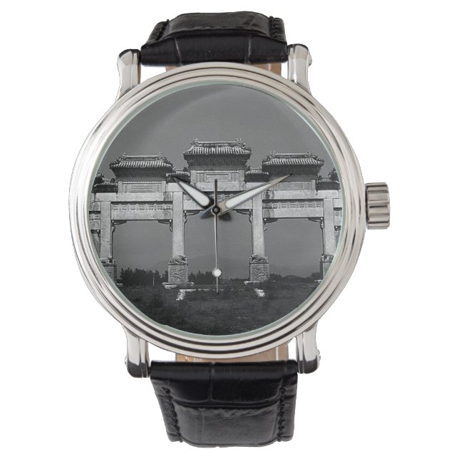 Reloj De Pulsera Vintage China Pekin gate tumbas (Anverso)