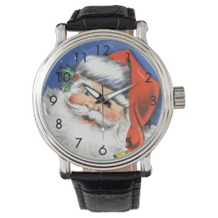 Reloj De Pulsera Vintage Christmas, Jolly Santa Claus con música