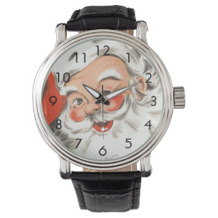 Reloj De Pulsera Vintage Christmas, Jolly Santa Claus con sonrisa