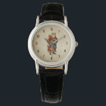 Reloj De Pulsera Vintage Christmas Old World Santa Claus<br><div class="desc">Un reloj con un viejo Navidad de la época Santa Claus. El clásico santa del viejo mundo, con su famoso abrigo rojo y llevando una bolsa llena de juguetes. Este Santa de la vieja usanza es delgado y tiene un bastón para caminar por la tierra regalando juguetes a todos los...</div>