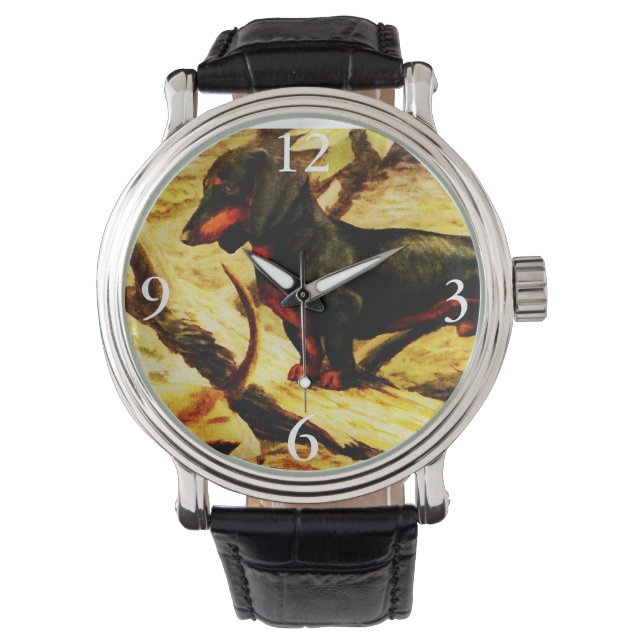 Reloj De Pulsera vintage Dachshund (Anverso)