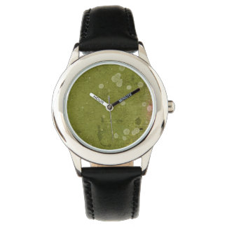 Reloj De Pulsera Vintage Daisy Floral Green Wallpaper