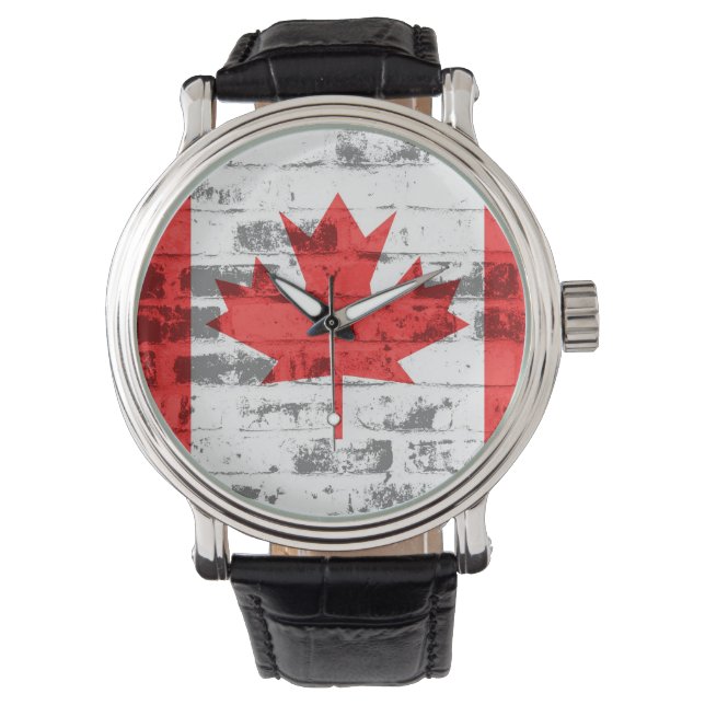 Reloj De Pulsera Vintage de bandera canadiense (Anverso)