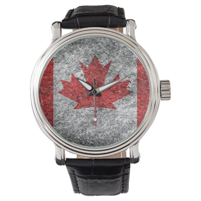 Reloj De Pulsera Vintage de bandera de Canadá (Anverso)