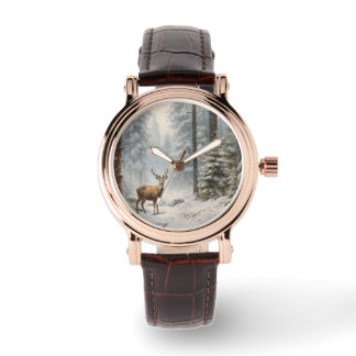 Reloj De Pulsera Vintage Deer Art Watch