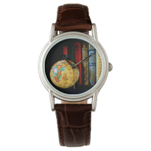 Reloj De Pulsera Vintage Globe and Books