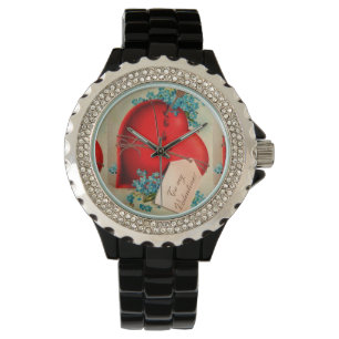 Reloj De Pulsera Vintage Gran Corazón de Sangrado Rojo San Valentín
