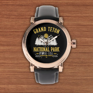 Reloj De Pulsera Vintage Grand Teton Nature Panorama
