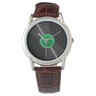 Reloj De Pulsera Vintage Green Vinyl Record Álbum Retro Watch