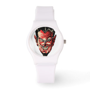 Reloj De Pulsera Vintage Halloween Red Devil Head