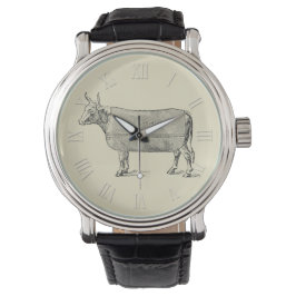 Reloj De Pulsera VINTAGE ILUSTRACION Cow blanket Número romano