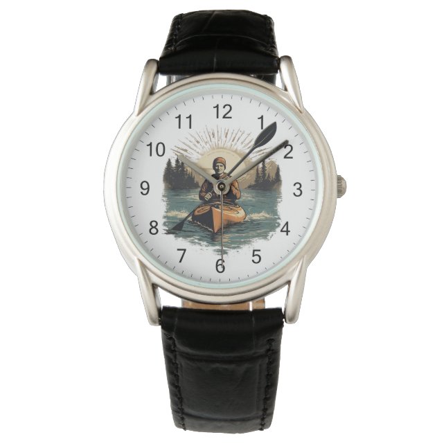 Reloj De Pulsera Vintage Kayaking Kayaker (Anverso)