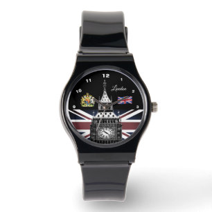 Reloj De Pulsera Vintage London watch, Emblem, British Flag/sports