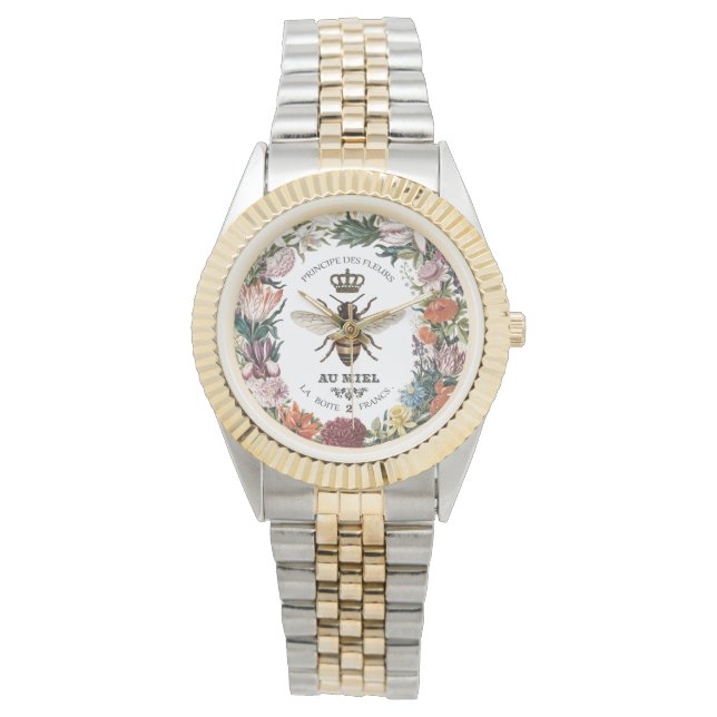 RELOJ DE PULSERA VINTAGE MODERNA BOTANICAL QUEEN BEE (Anverso)