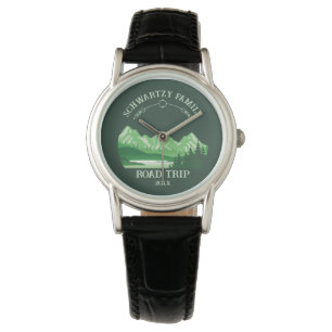 Reloj De Pulsera Vintage Mountain Sunset lago al aire libre Retret