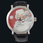 Reloj De Pulsera Vintage Navidad Santa Claus, jolly y Winking<br><div class="desc">Diseño de vacaciones de Navidades de ilustracion de época con un feliz y alegre Santa Claus usando un gorra y guiñando el ojo como si tuviera un secreto. Ho,  ho,  ho,  ¡Feliz Navidad!</div>