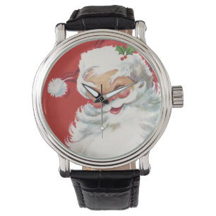 Reloj De Pulsera Vintage Navidad Santa Claus, jolly y Winking