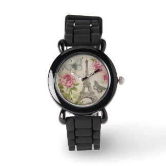 Reloj De Pulsera Vintage Paris Peonies Butterflies watch