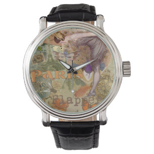 Reloj De Pulsera Vintage parisino flapper Art Deco Peacock