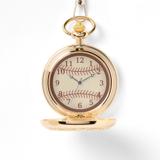 Reloj De Pulsera Vintage Red Baseball Pocket Watch (Anverso)