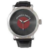 Vintage Retro Vinyl Record (rojo) personalizado