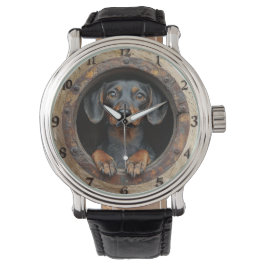 Reloj De Pulsera Vintage rustic Dachshund Dog