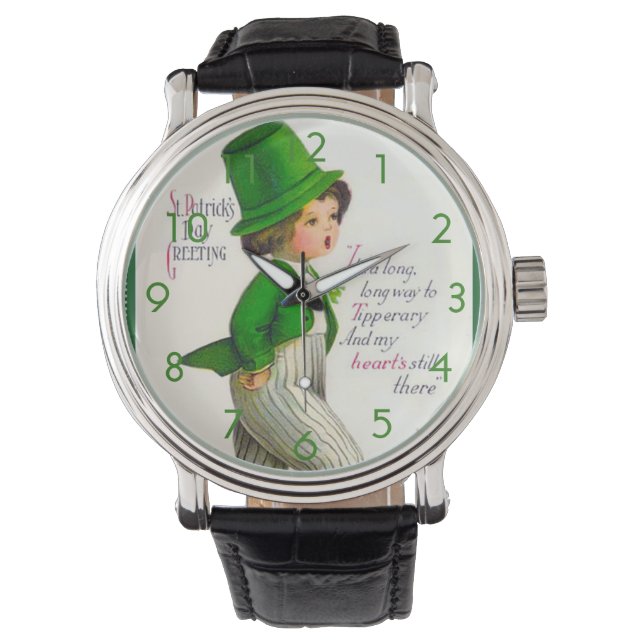 Reloj De Pulsera Vintage St. Patrick's Day Greeting (Anverso)