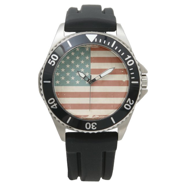 Reloj De Pulsera Vintage USA American Flag Watch (Anverso)
