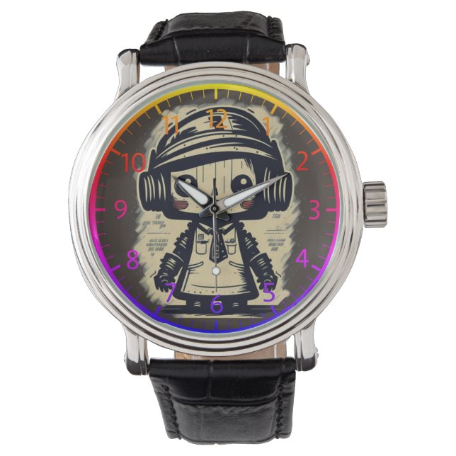 Reloj De Pulsera vintaje cute robot steampunk friendly IA (Anverso)