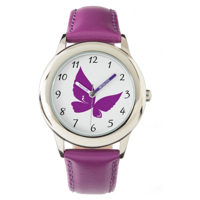 Reloj De Pulsera Violet Butterfly (Anverso)