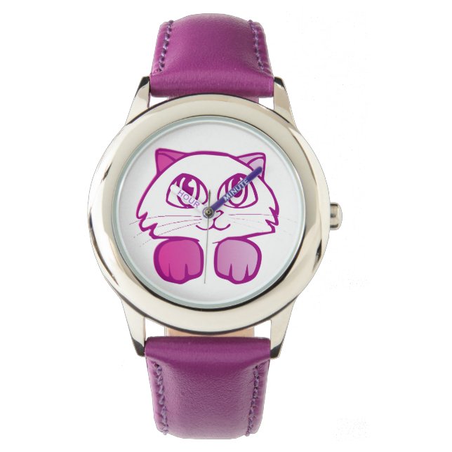 Reloj De Pulsera Violet cat sin números (Anverso)