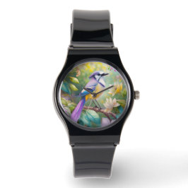 Reloj De Pulsera Violet Tufted Jay Fantasy Bird