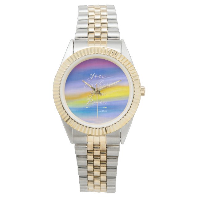 Reloj De Pulsera Violeta Moderna y Rayo Dorado Abstracto (Anverso)