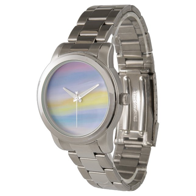 Reloj De Pulsera Violeta moderno y rayo dorado abstracto (Angular)