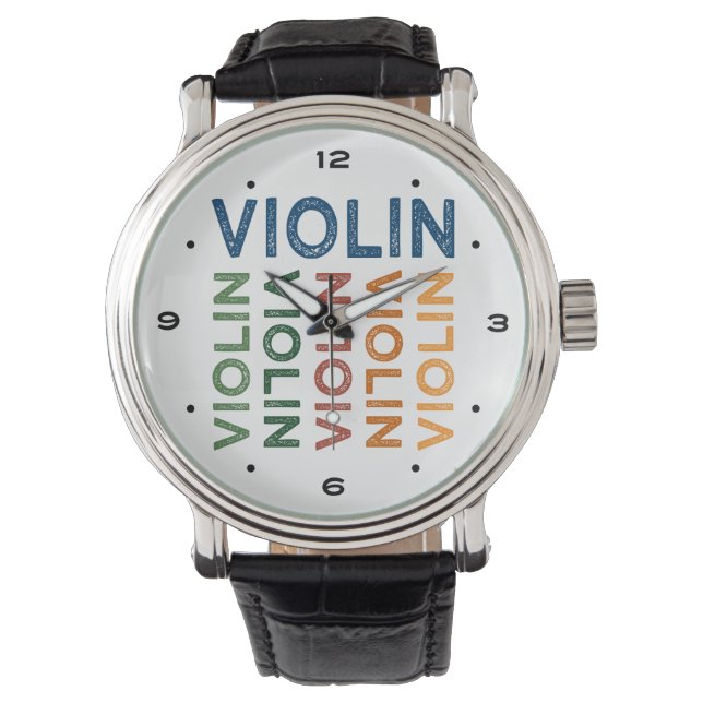 Reloj De Pulsera Violin Cute Colorful (Anverso)