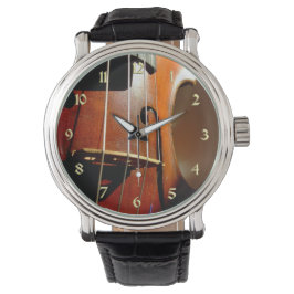 Reloj De Pulsera Violín musical con números dorados Watch