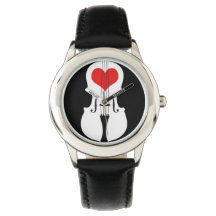 Violin Sleek Red and Black Writings Watch