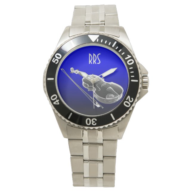 Reloj De Pulsera Violin Viola Cello Regalo Monograma Personalizado (Anverso)