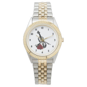 Reloj De Pulsera Violín y Rosas