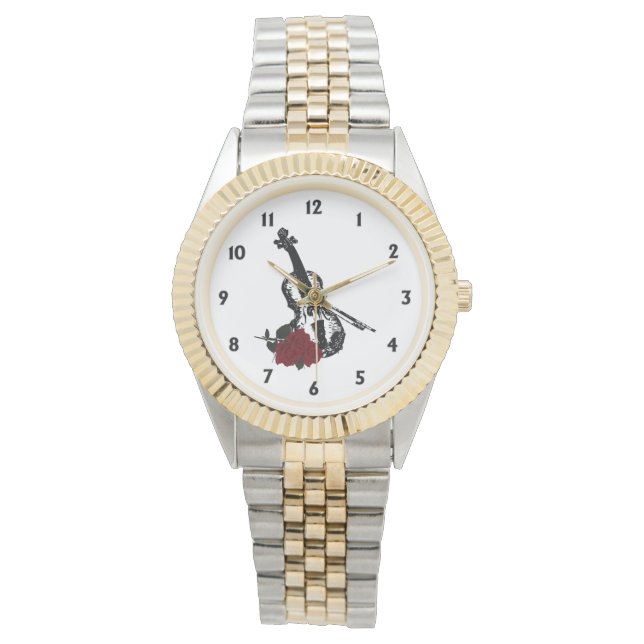 Reloj De Pulsera Violín y Rosas (Anverso)