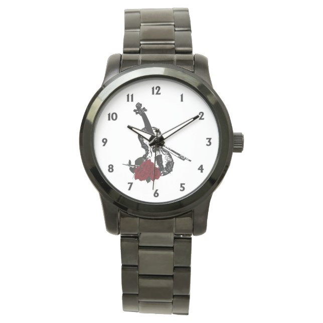 Reloj De Pulsera Violín y Rosas (Anverso)