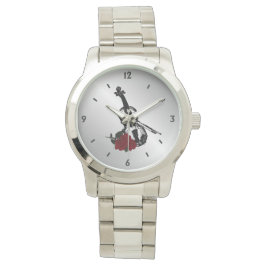 Reloj De Pulsera Violín y Rosas Cuatro números